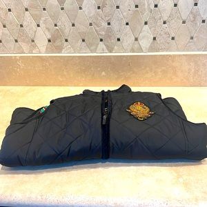 Lauren Ralph Lauren black quilted vest with emblem - medium